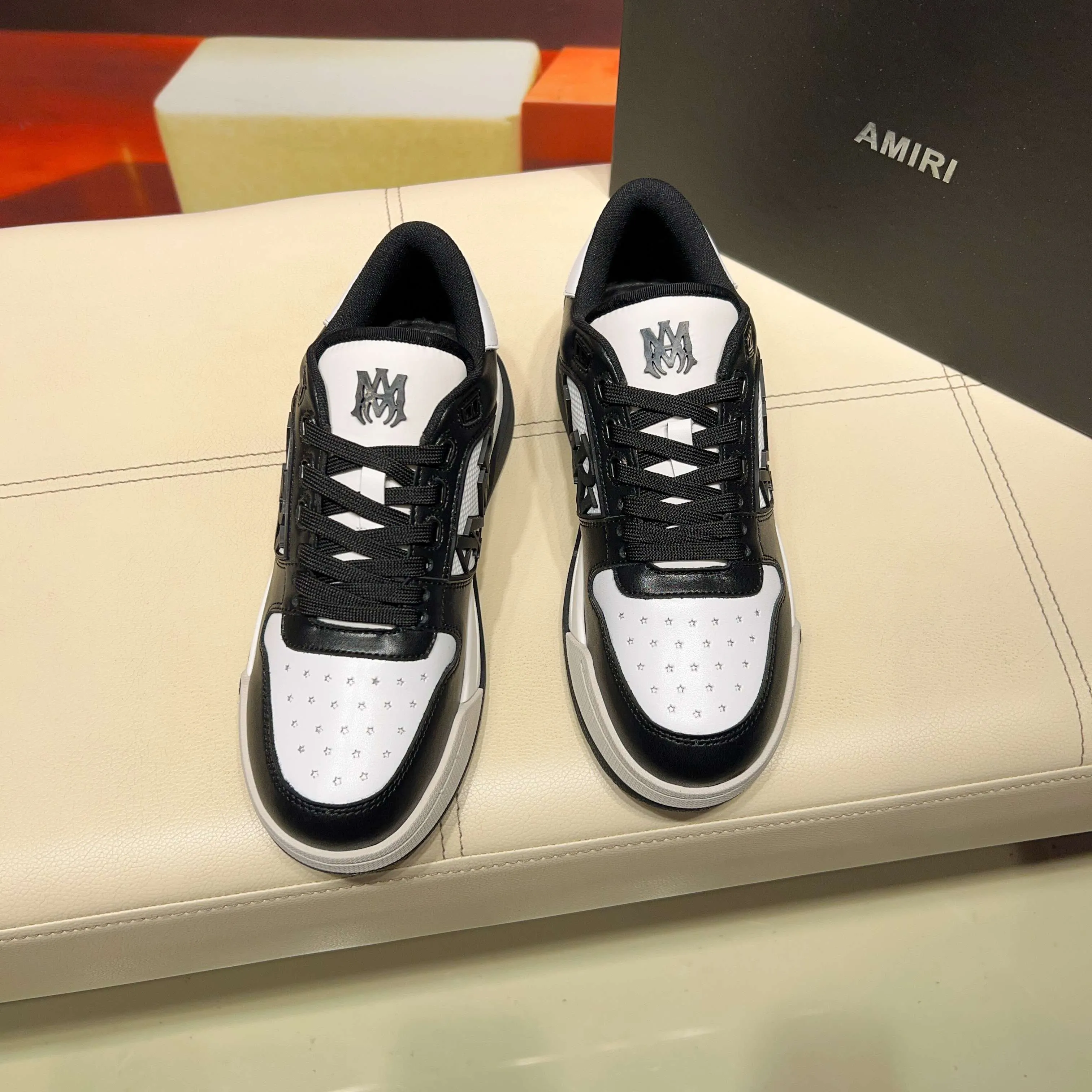 Men's men's shoes 💰500 [New style] 🌲🌲 Amiri - New Amiri trendy shoes, low-top casual sports shoes, the same style as celebrities, made of selected cowhide stitching, original outsole, comfortable on the feet, high-end workmanship, welcome to buy Size: 39-45 (customized for 46)
